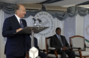 His Highness the Aga Khan speaking at the foundation stone laying ceremony for the new campus of the Aga Khan Academy, Mombasa. 